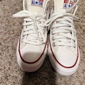 Converse All Star White and Red High-Tops